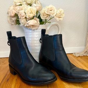 Cole Haan ankle booties with edgy metal loop detail